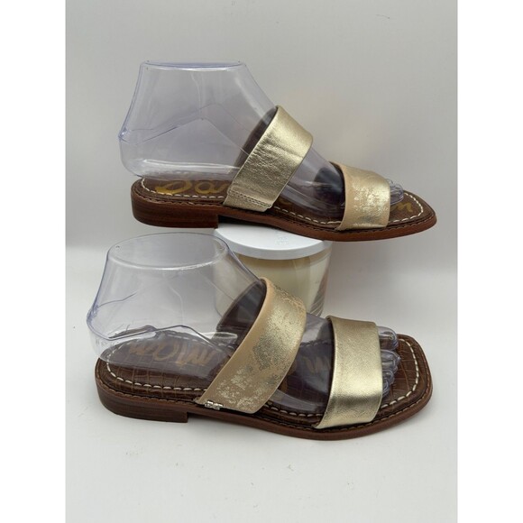 Sam Edelman Women's Haydee Slide Sandals Shoes Gold 5.5 Medium BHFO 9209 - Picture 2 of 7